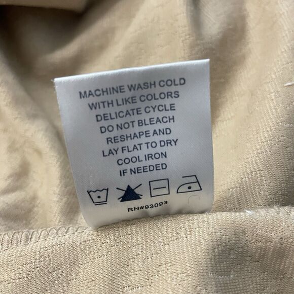 Tyler Boe Women's Small Tan & White Houndstooth Cowl Neck Classic Mini Dress - Picture 12 of 12